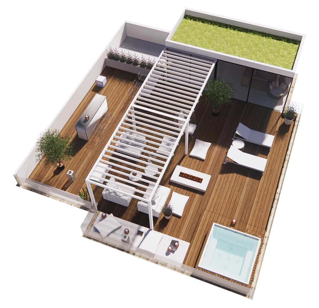 penthouse axonometry roof